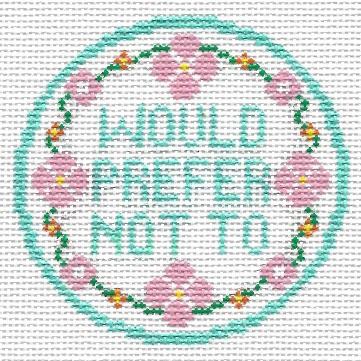 Doolittle Stitchery Prefer Not to Needlepoint Canvas