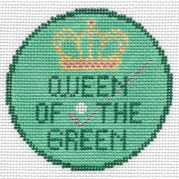 Doolittle Stitchery Queen of the Green Merit Badge Needlepoint Canvas