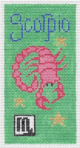 Doolittle Stitchery Scorpio Zodiac Eyeglass Case Needlepoint Canvas