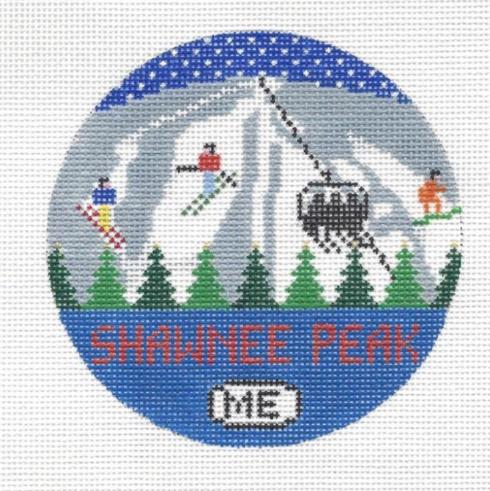 Doolittle Stitchery Shawnee Peak Round Needlepoint Canvas