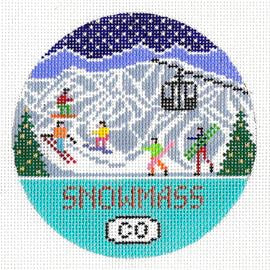 Doolittle Stitchery Snowmass Round Needlepoint Canvas