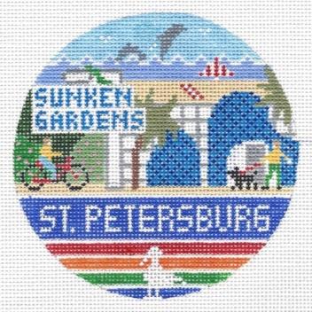 Doolittle Stitchery St. Petersburg Round Needlepoint Canvas