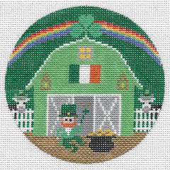 Doolittle Stitchery St Patrick's Barn Round Needlepoint Canvas