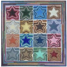 Doolittle Stitchery Stars Pillow Needlepoint Canvas