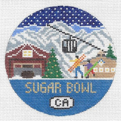 Doolittle Stitchery Sugar Bowl Round Needlepoint Canvas