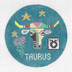 Doolittle Stitchery Taurus Zodiac Ornament Needlepoint Canvas