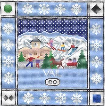 Doolittle Stitchery Vail Square Needlepoint Canvas