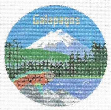 Doolittle Stitchery Galapagos Travel Round Needlepoint Canvas