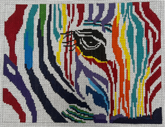 The Gingham Stitchery Amelia Bond Designs Rainbow Zebra Clutch Needlepoint Canvas