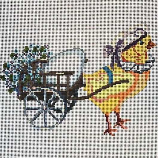 The Gingham Stitchery Amelia Bond Designs Fanny The Chick Needlepoint Canvas