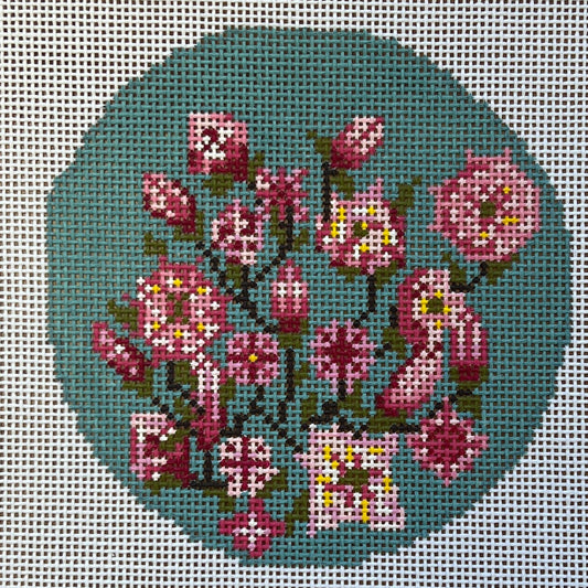 The Gingham Stitchery Amelia Bond Designs Mountain Laurel Ornament Needlepoint Canvas