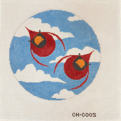Charley Harper Cardinals in Flight Needlepoint Canvas