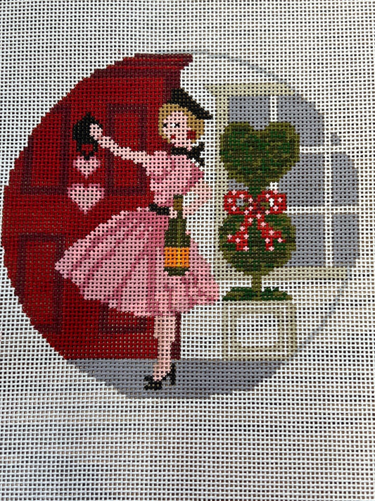 The Gingham Stitchery Kirkland Design Studios Betty Loves Valentine's Day Canvas And Stitch Guide Needlepoint Canvas