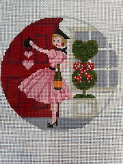The Gingham Stitchery Kirkland Design Studios Betty Loves Valentine's Day Canvas And Stitch Guide Needlepoint Canvas