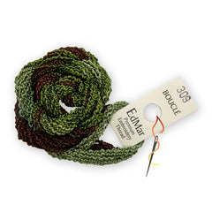 EdMar Boucle - 309 Light to Pale Moss Green and Brown