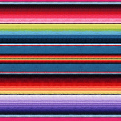Finishing: Elizabeth's Studio Blue Fiesta Serape Stripe Cotton Fabric