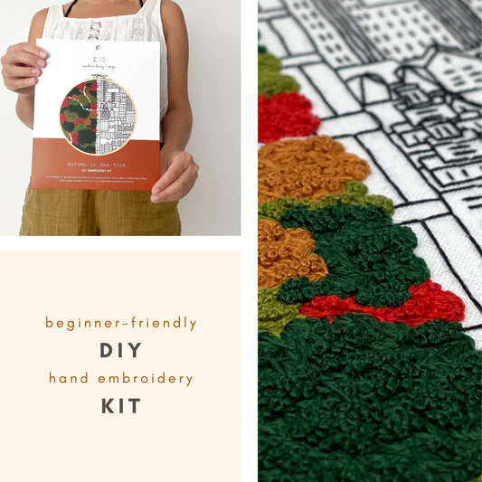 Embroidery And Sage Autumn In New York Embroidery Kit