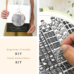 Embroidery And Sage Gingerbread Houses Amsterdam Embroidery Kit