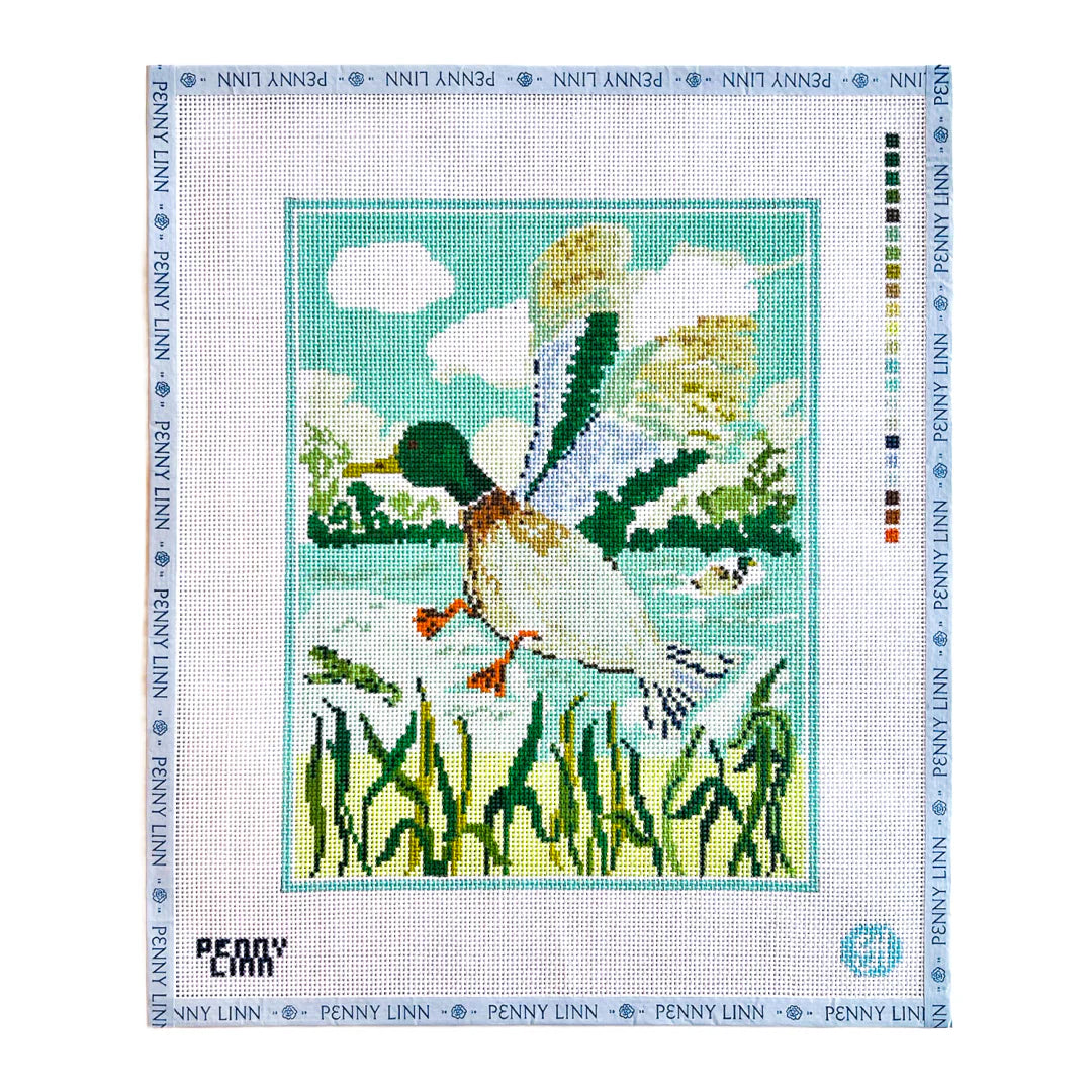 Penny Linn Evelyn Henson Mallard Jump Needlepoint Canvas