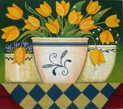 Ewe & Eye Yellow Tulips Needlepoint Canvas