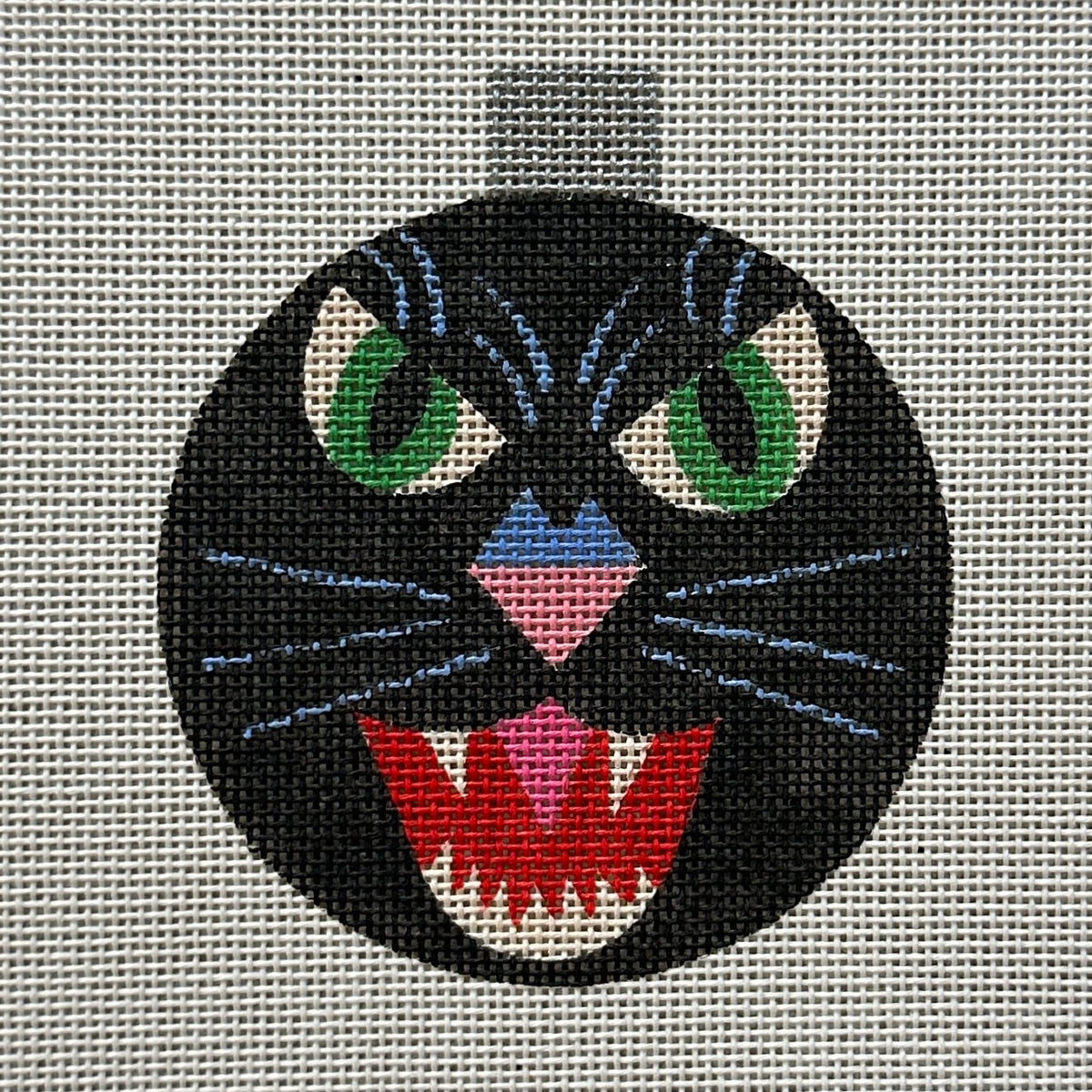 EyeCandy Needleart Black Cat Halloween Needlepoint Canvas