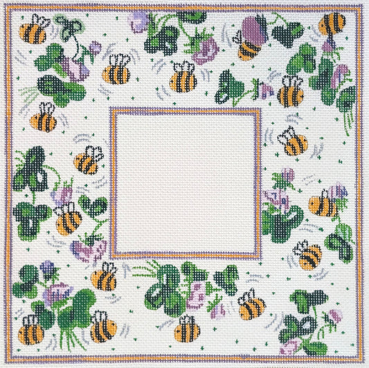 The Meredith Collection Bees and Flowers Frame Needlepoint Canvas