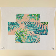 Needle Crossings Palm Fronds Brick Cover Needlepoint Canvas