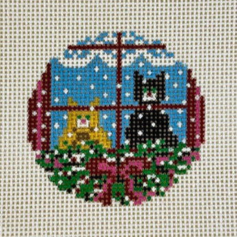 Needle Crossings Christmas Cats Ornament Needlepoint Canvas