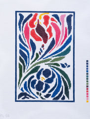 Changing Woman Designs Art Nouveau Iris Flower Needlepoint Canvas