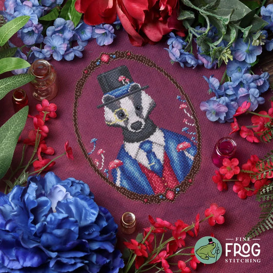 Fine Frog Stitching Badger Gentleman Cross Stitch Pattern