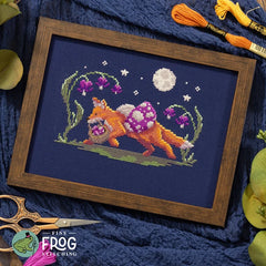 Fine Frog Stitching Mushroom Thief Cross Stitch Pattern