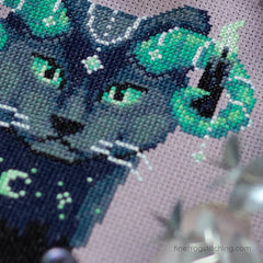 Fine Frog Stitching Night Guide Cat Cross Stitch Pattern