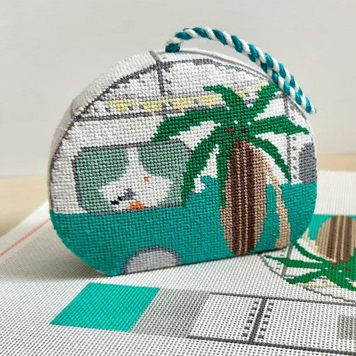 Fire and Iris 3D Airstream - Beach Needlepoint Canvas