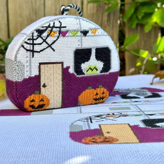 Fire and Iris 3D Airstream Camper - Halloween Needlepoint Canvas