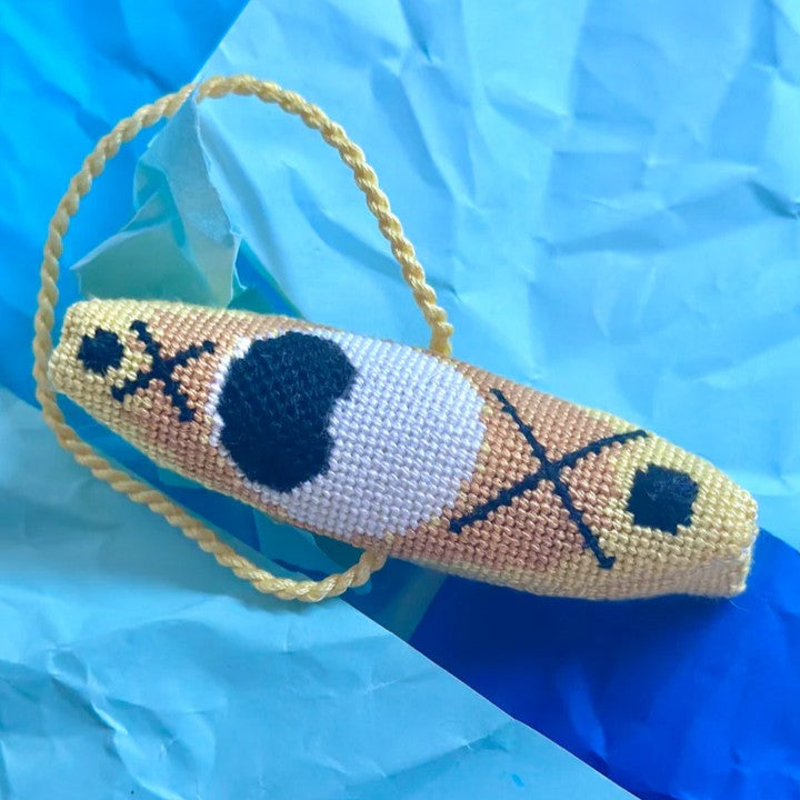 Fire and Iris 3D Kayak Needlepoint Canvas