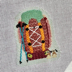 Fire and Iris Backpack Needlepoint Canvas