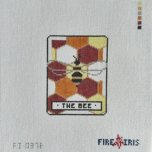 Fire and Iris Bee Tarot Card Needlepoint Canvas