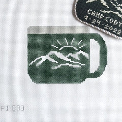 Fire and Iris Camping Mug - Green Mountain Needlepoint Canvas