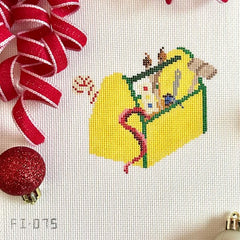 Fire and Iris Elf/Artist Tool Box Needlepoint Canvas
