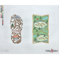 Fire and Iris Explore Sunglasses Case Needlepoint Canvas
