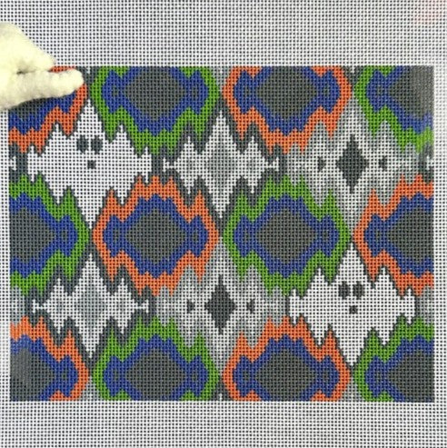 Fire and Iris Ghost Bargello - Boo-Gello Needlepoint Canvas