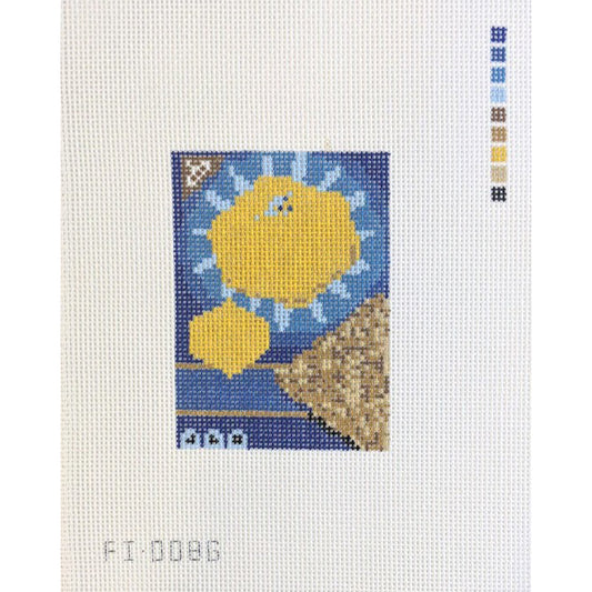 Fire and Iris Graham Cracker Box Needlepoint Canvas