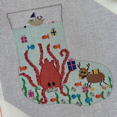 Fire and Iris Kraken Mini Stocking Needlepoint Canvas