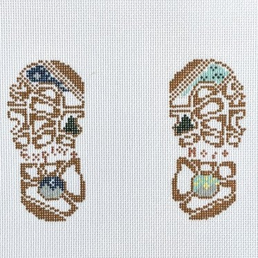 Fire and Iris Mini Boots - Explore More Needlepoint Canvas