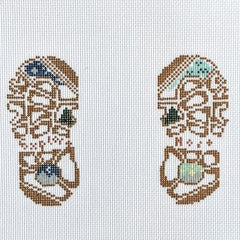 Fire and Iris Mini Boots - Explore More Needlepoint Canvas