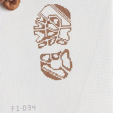 Fire and Iris Mini Boots - Left Needlepoint Canvas