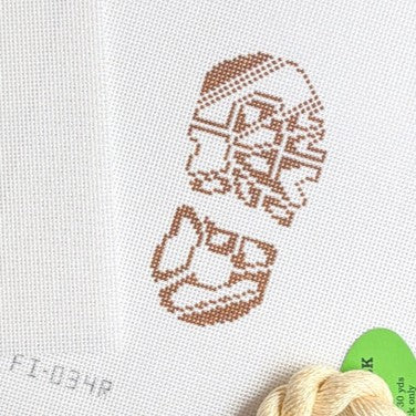 Fire and Iris Mini Boots - Right Needlepoint Canvas