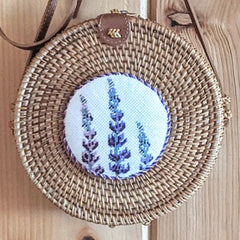Fire and Iris Mini Lupine Round Needlepoint Canvas