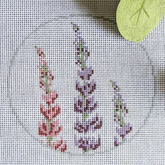 Fire and Iris Mini Lupine Round Needlepoint Canvas