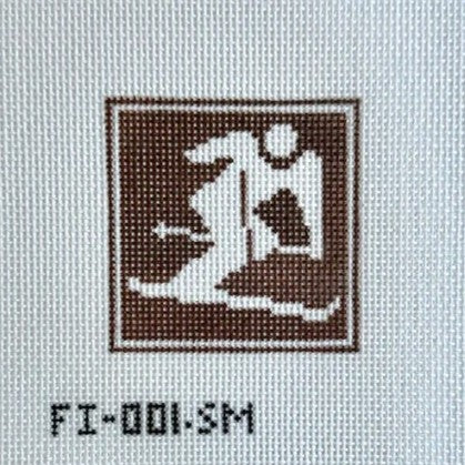 Fire and Iris Mini Skier Insert Needlepoint Canvas